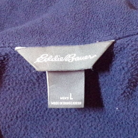 Eddie Bauer Blue Gray Fleece Jacket Mens Large Full Zip Coat Hiking Outdoors - Picture 9 of 12